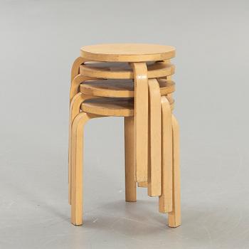 Alvar Aalto, 4 stools, model 60, Artek.