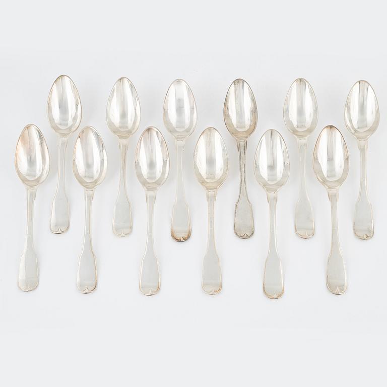Twelve silver spoons, Carl Magnus Ryberg, Stockholm, 1806.