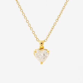 COLLIER med hjärtslipad diamant med certifikat GIA.