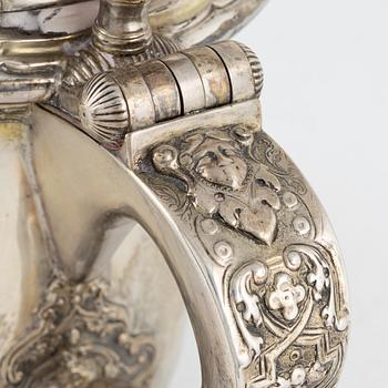 A silver tankard by Anders Hafrin, Gothenburg, 1737.