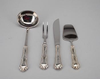 OTTIMIA, 4 kpl, hopeaa ja ruostumatonta terästä. Suomalaiset leimat 1990-luku. Paino yht. 421 g.