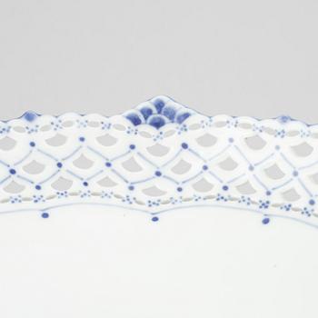 A 'Blue Fluted Full Lace' porcelain centerpiece bowl, Royal Copenhagen, model 1011,.