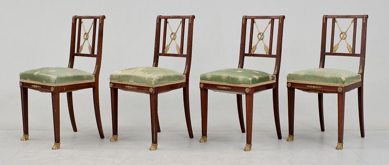 SALONGSGRUPP, 10 delar, empirestil,  omkr 1900.