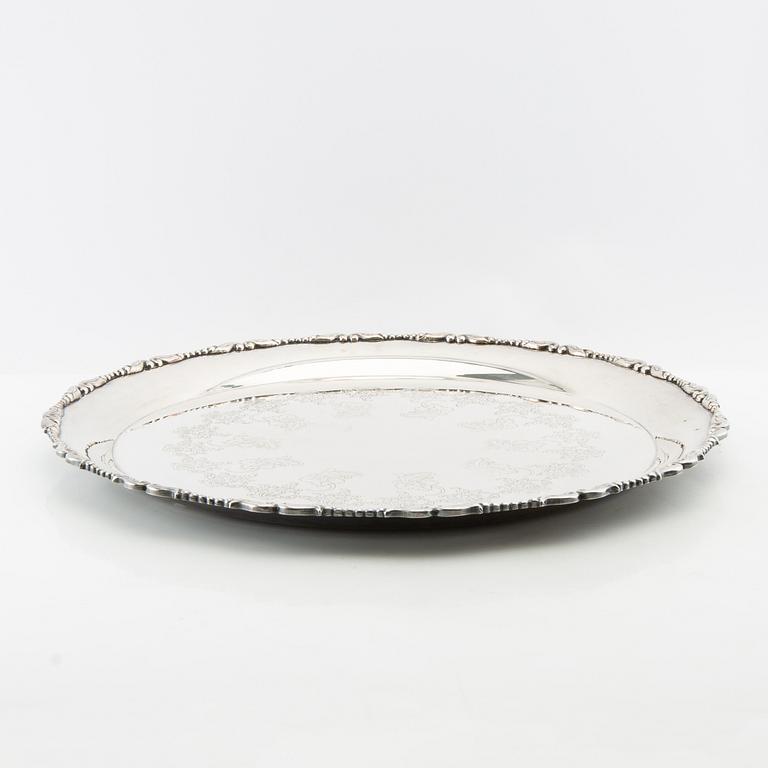 Brickor/Uppläggningsfat 5 st nysilver 1900-talets första hälft.