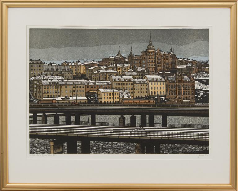 SVENOLOV EHRÉN, färglitografi, signerad, numrerad provtryck och daterad- 80.