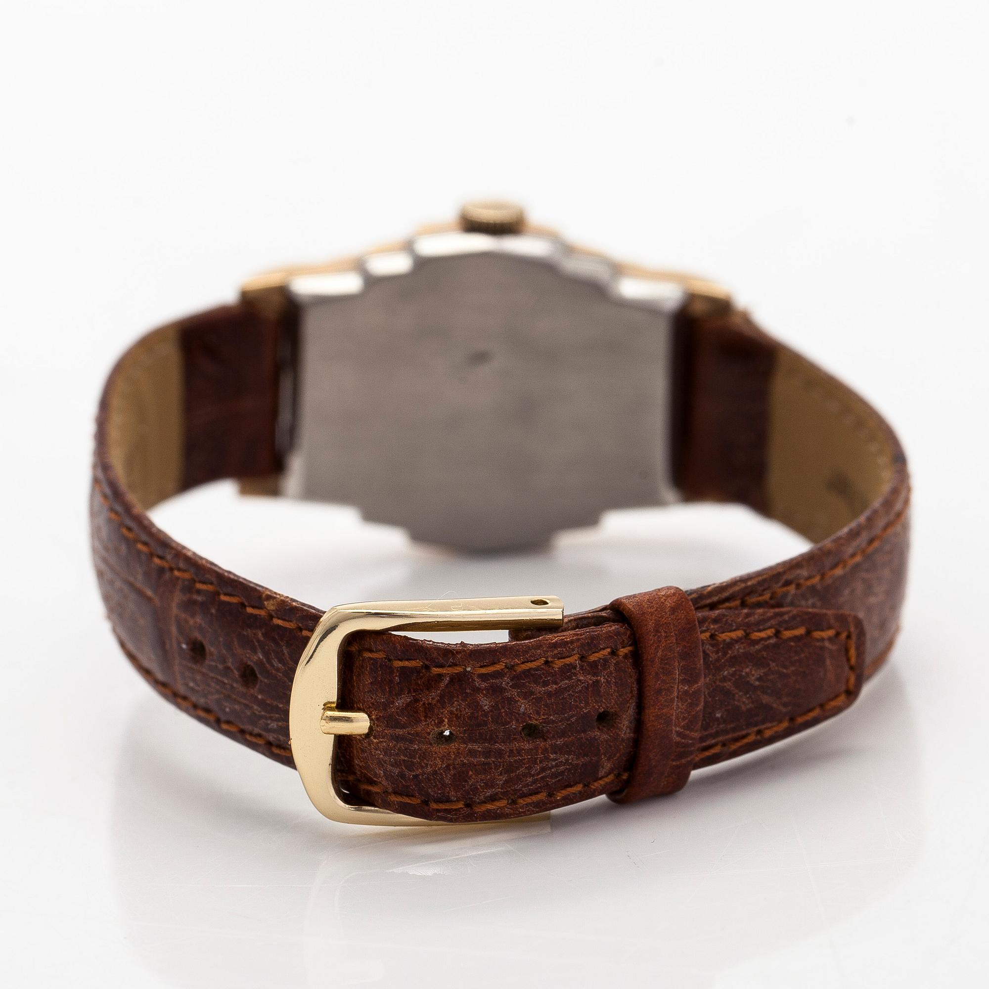 Bulova, ‘Winston’, wristwatch, 25 x 29 mm, gold-plated, manual, late 1930s.