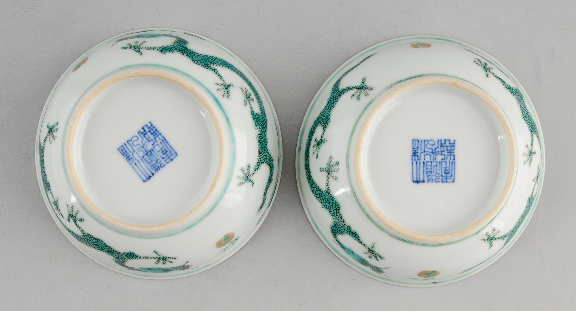 FAT, 1 par, porslin, Kina, 1800-tal.