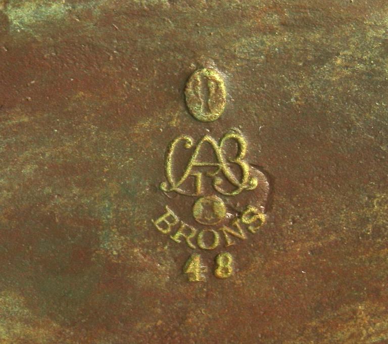 VAS, svartpatinerad brons, trol Just Andersen för GAB, Stockholm, 1930-tal.