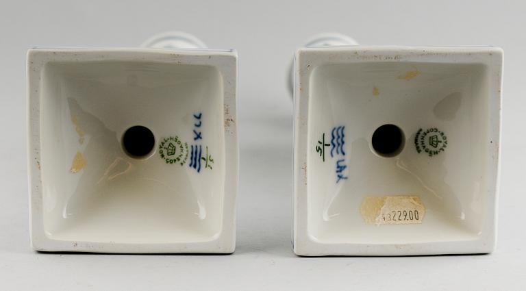 LJUSSTAKAR, 1 par, porslin, Royal Copenhagen.