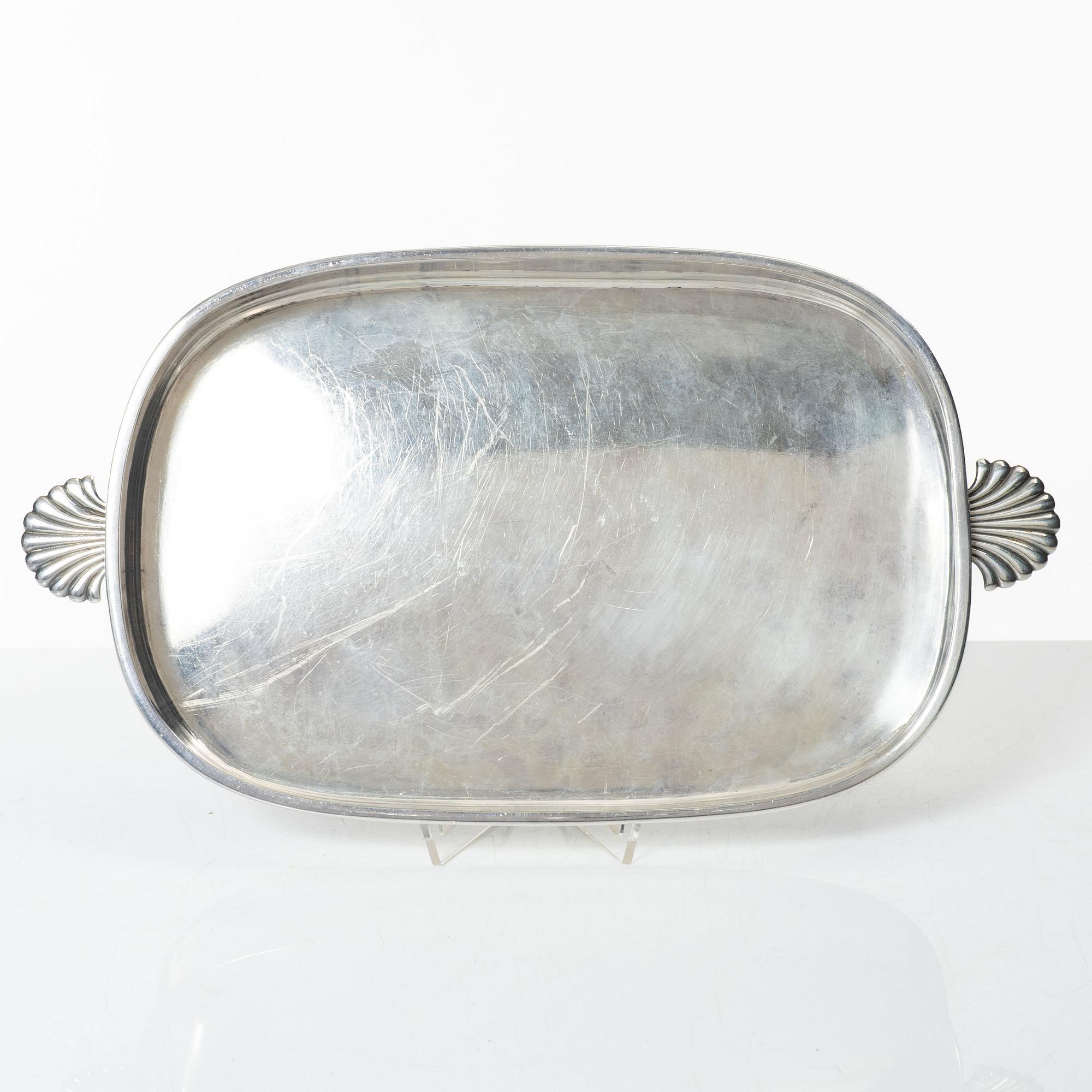 C.G. Råström, a silver plated gratin dish and a soufflé dish, mid-20th Century.