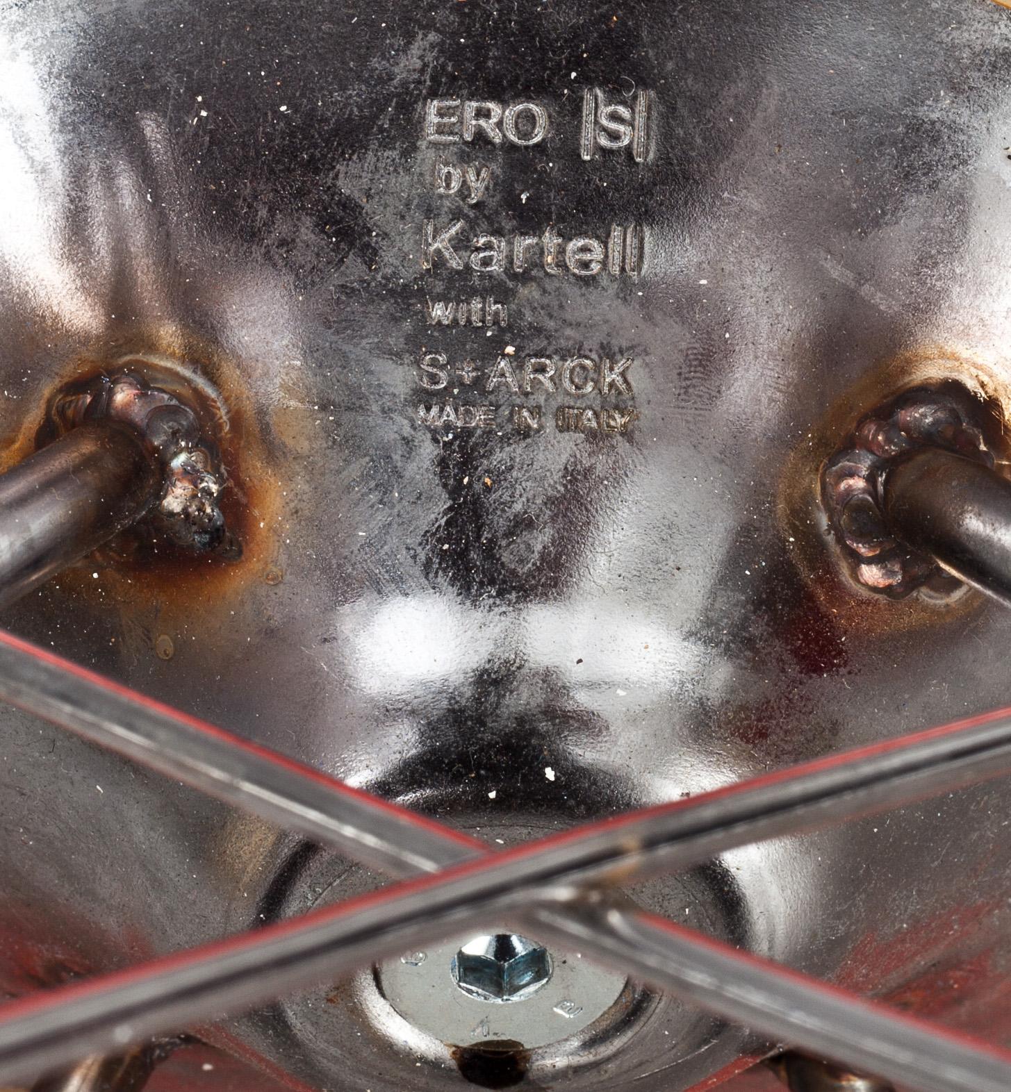 STOLAR, "Ero", 2 st, Philippe Starck för Kartell, märkta.