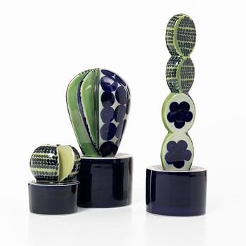 Marianne Westman, figurines, 3 pcs, "Cactus", Rörstrand.
