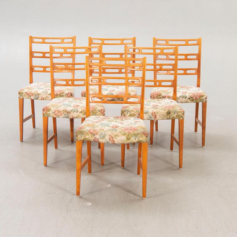 A set of six David Rosén birch chairs from the Futura series for Nordiska Kompaniet, designed in 1949.