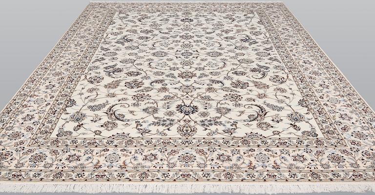 A part silk Nain carpet, so called 6LAA, ca 354 x 250 cm.