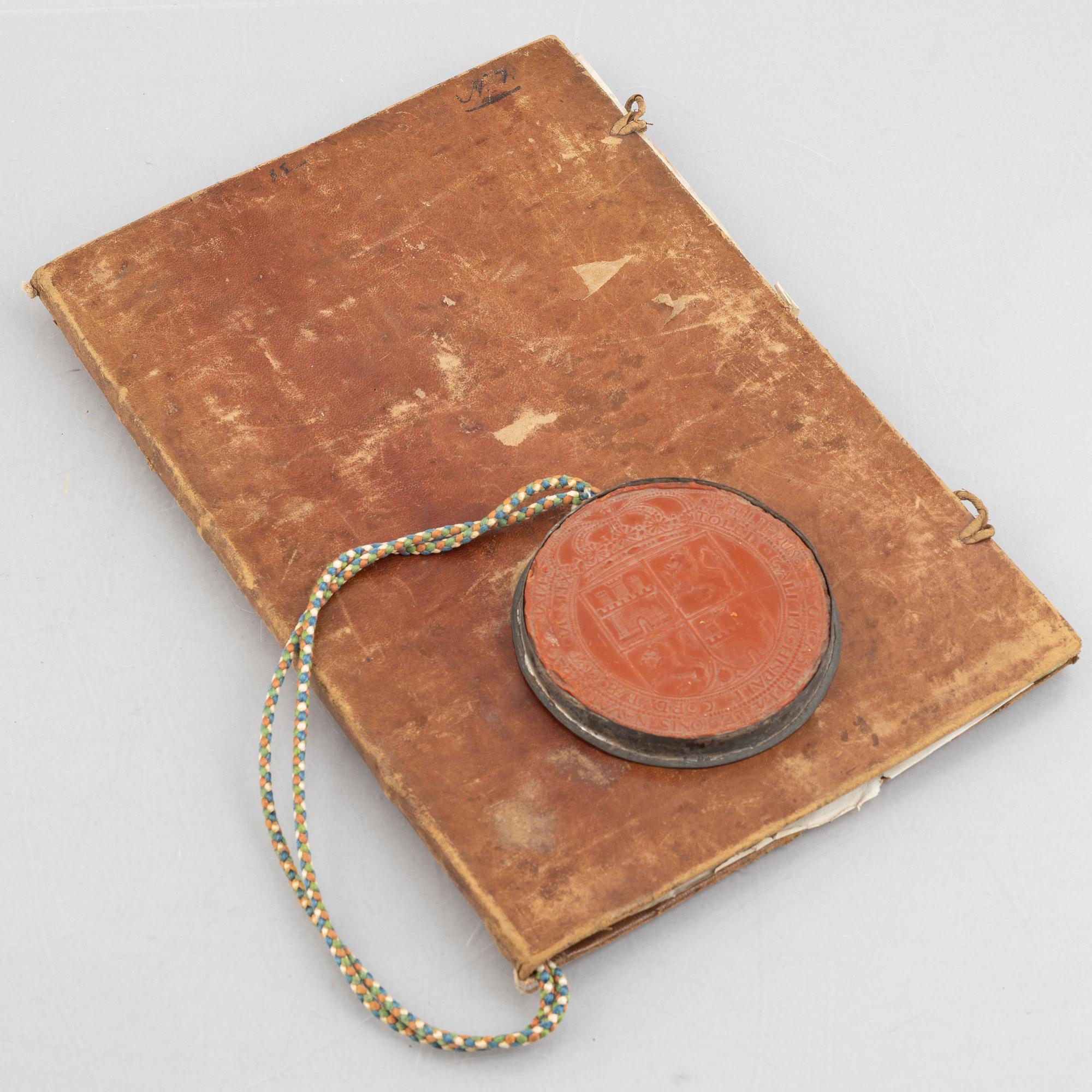 Spanish patent of nobility for the family Sanchez del Bellmont, issued 1742.