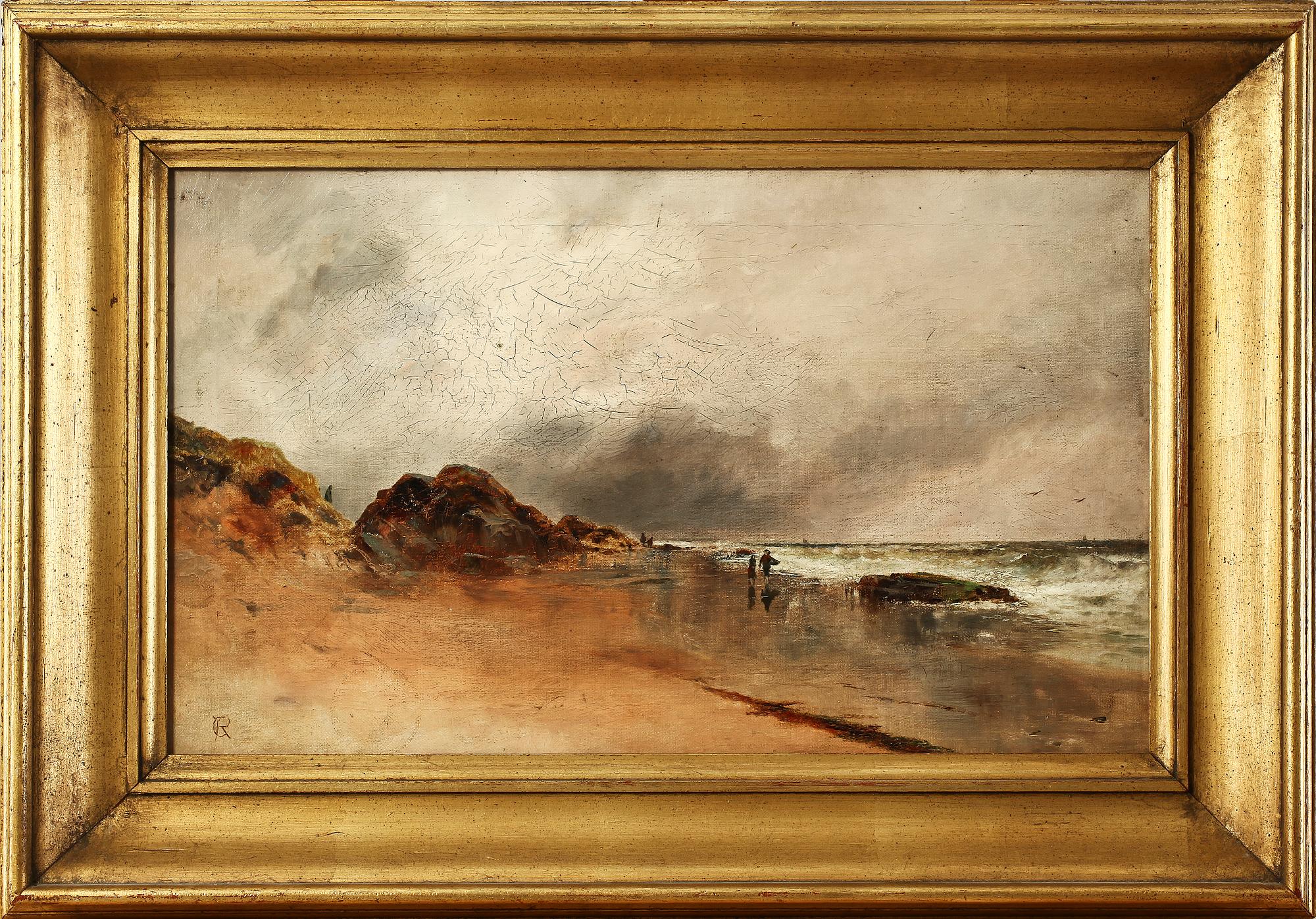 OKÄND KONSTNÄR, olja på duk, monogramsign C.R, sekelskiftet 1800/1900.