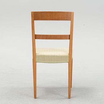 A set of six oak chairs decorated with walnut veneer and inlay, Mobilia Malmö.