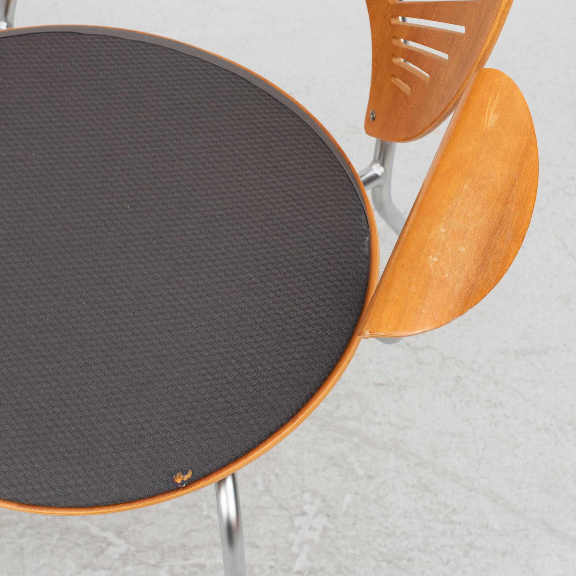 Nanna Ditzel,  six 'Trinidad' armchairs, Fredericia, Denmark.