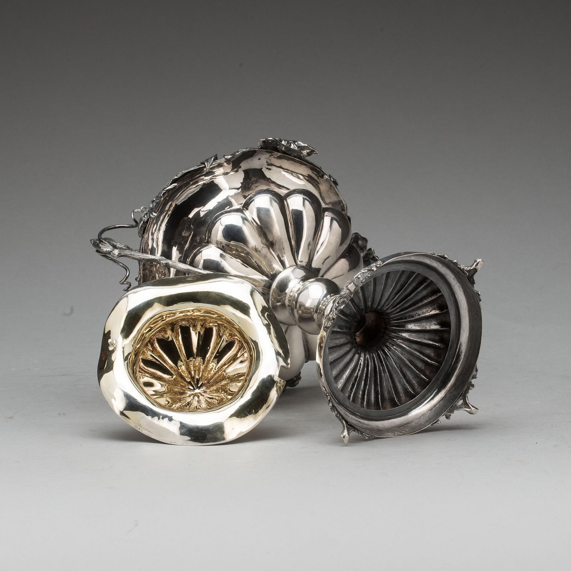 SOCKERSKÅL, silver, Gustaf Dahlgren 1867, Malmö. Ca 940g.