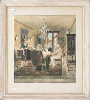 Rudolf Carlborg · RUDOLF CARLBORG, akvarell med täckvitt, signerad och daterad 1946.