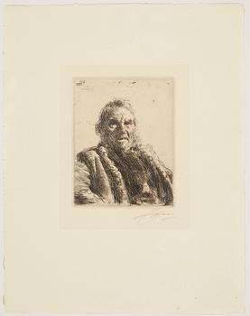 Anders Zorn · ANDERS ZORN, etsning, signerad med blyerts. Utförd 1911.