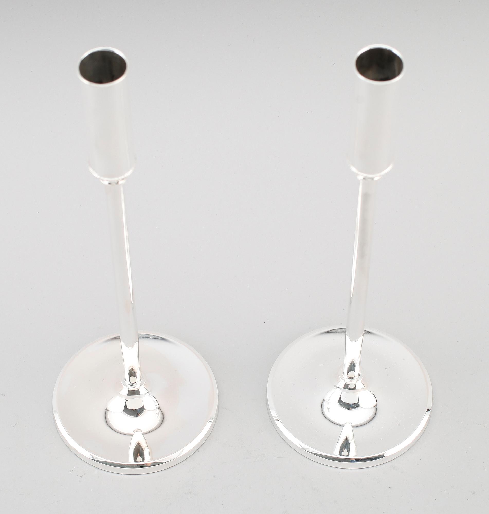 LJUSSTAKAR, 1 par, silver, K & EC, Göteborg 1965.