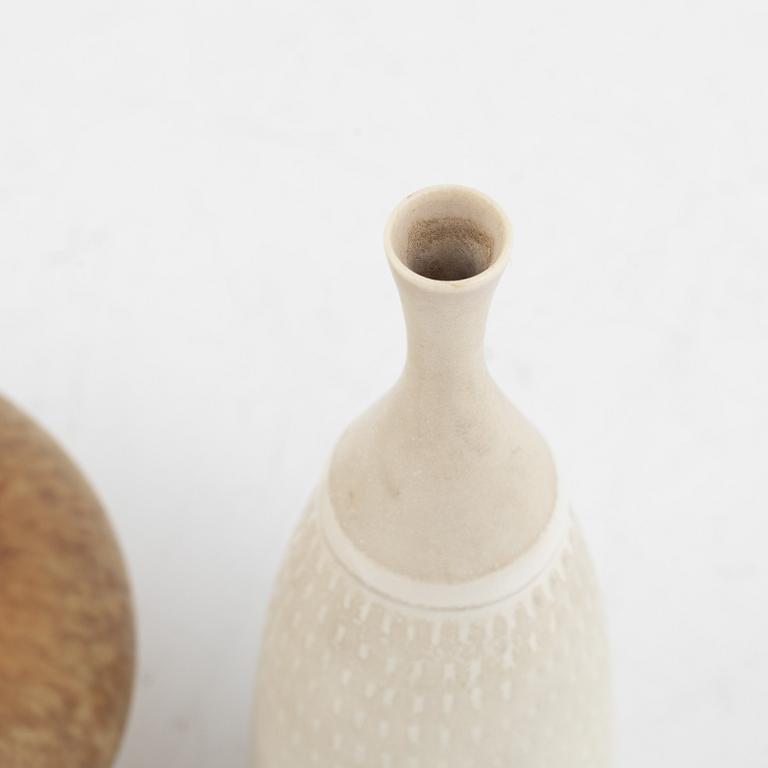 Stig Lindberg, Berndt Friberg, 2 vases, stoneware, Gustavsberg studio.