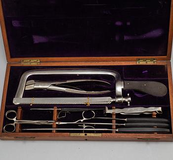 A set of surgical instruments, 20th century.