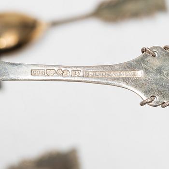 A set of fourteen Swedish silver spoons and server, including with mark of CO Persson Ab, Haparanda 1957.