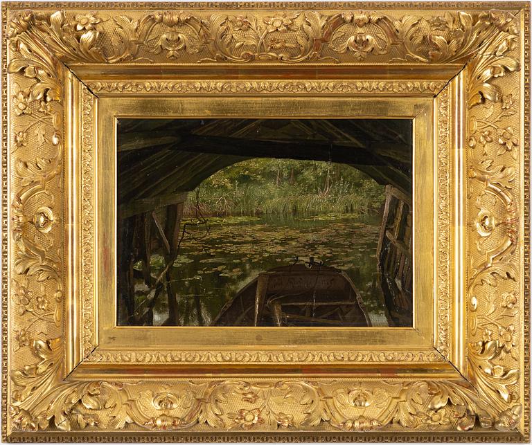 Cecil Mendelssohn Round, "A Peek Through The Boathouse East Bilney Hall".