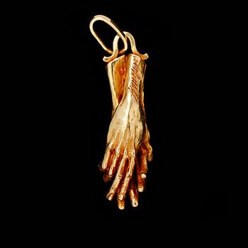 HÄNGE, 18 k guld, 1900-talets andra hälft. Vikt ca 14 gram.