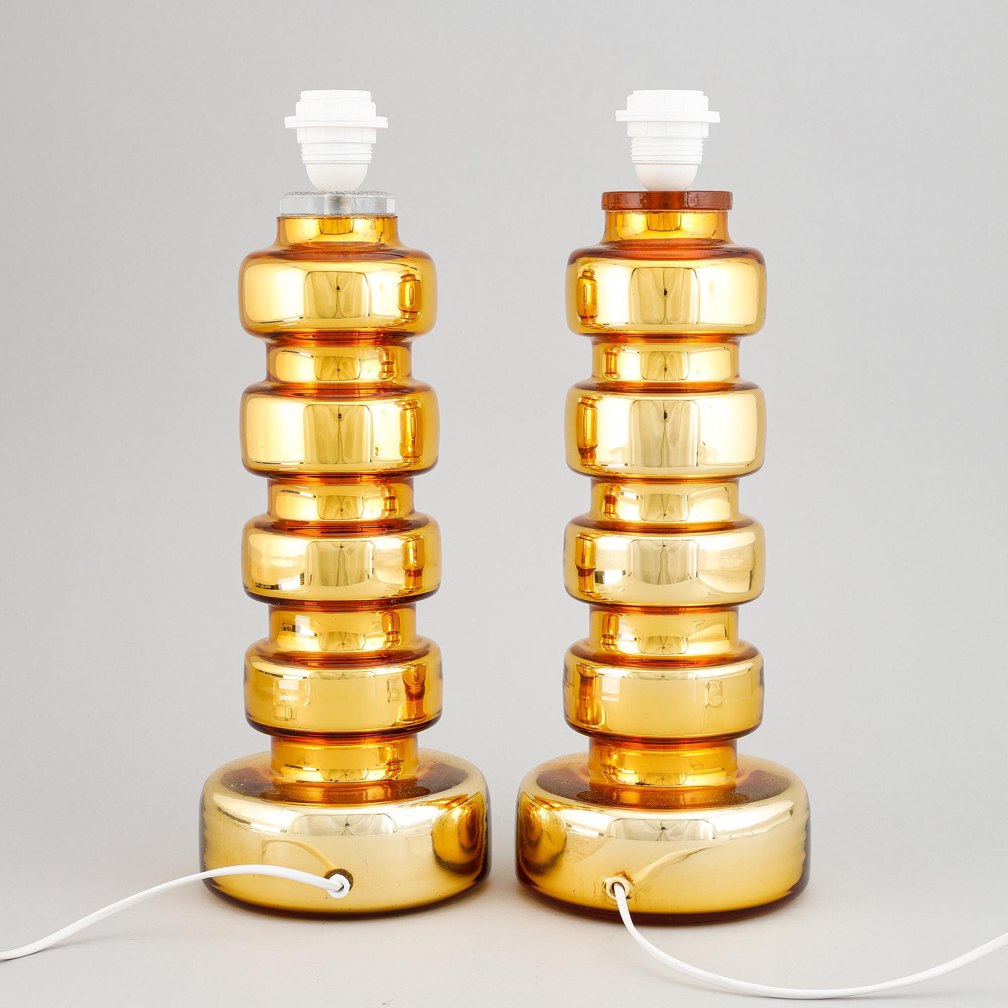 Bordslampor, ett par, 1900-talets andra hälft.