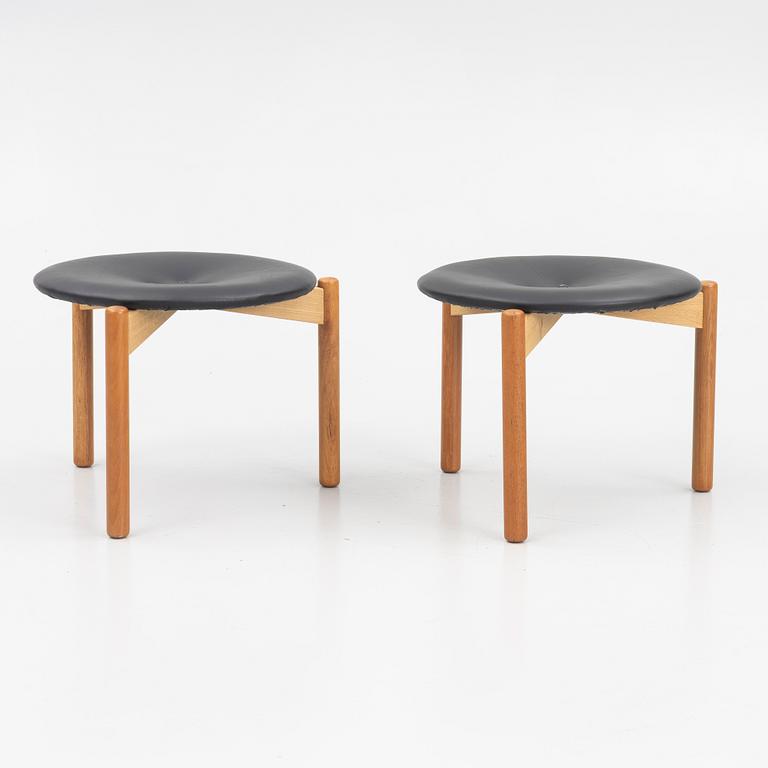 Uno & Östen Kristiansson, a pair of stools, Luxus, Vittsjö Möbelfabrik, Sweden, 1960's.
