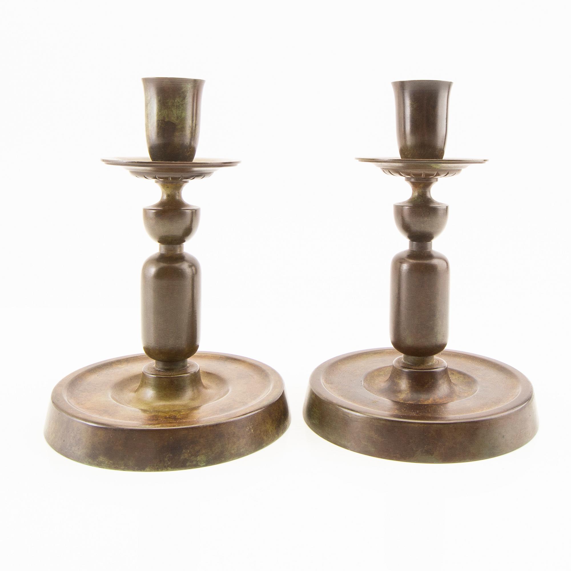 Pair of candlesticks, GAB 1920s.