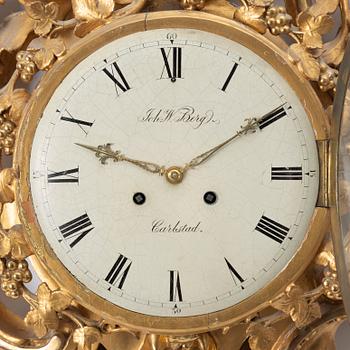 A Neo-rococo wall clock by Johan W. Berg, Karlstad, Sweden, ca. 1860.
