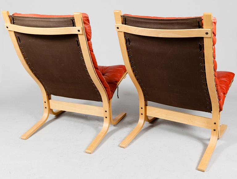 FÅTÖLJER, 2 st, "Siesta", Ingmar Relling, Westnofa, Norge.