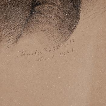 MARIA RÖHL, 2 st, teckningar, signerade och daterade Lund 1841.