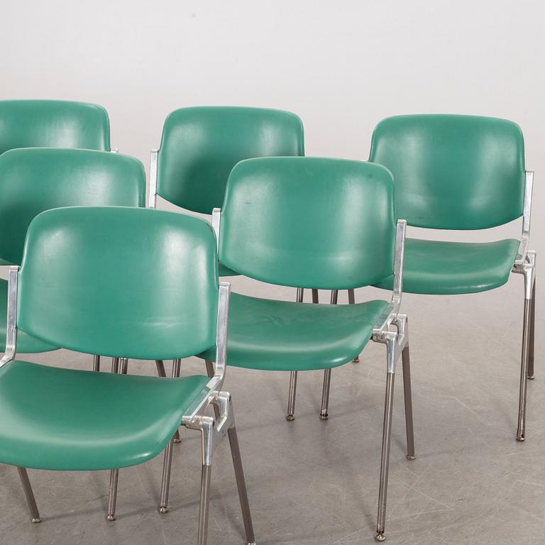 GIANCARLO PIRETTI, a set of 6 chairs by Giancarlo Piretti for Castelli Italy.