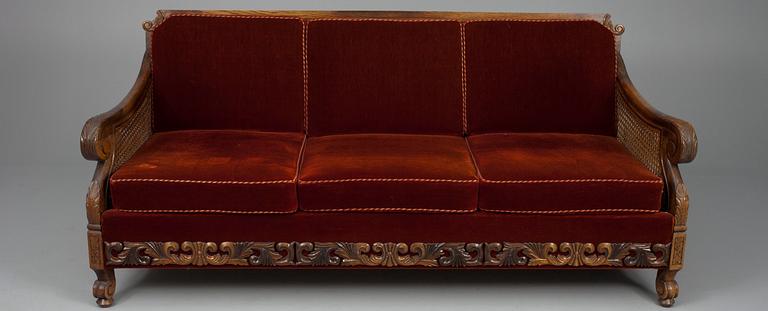 MÖBLEMANG 4 delar, ek, 1900-talets början.