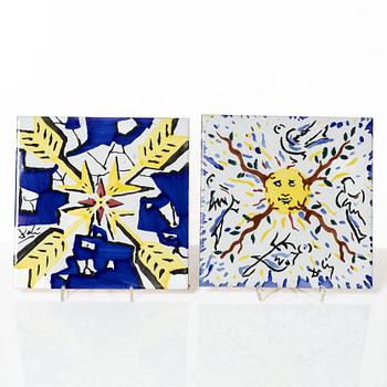 Salvador Dalí, after. Twelve earthenware tiles, late 20th Century.