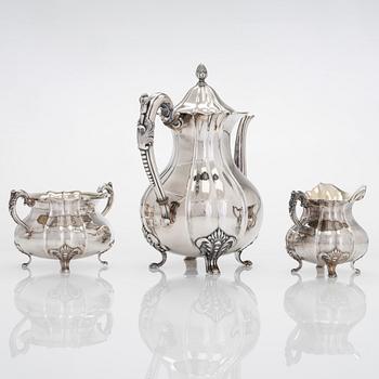 A three-piece silver coffee set, Kultakeskus, Hämeenlinna 1930.