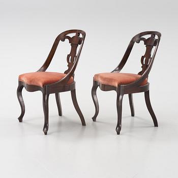 Stolar, 5 st, sk Göteborgsstolar, 1800-tal.