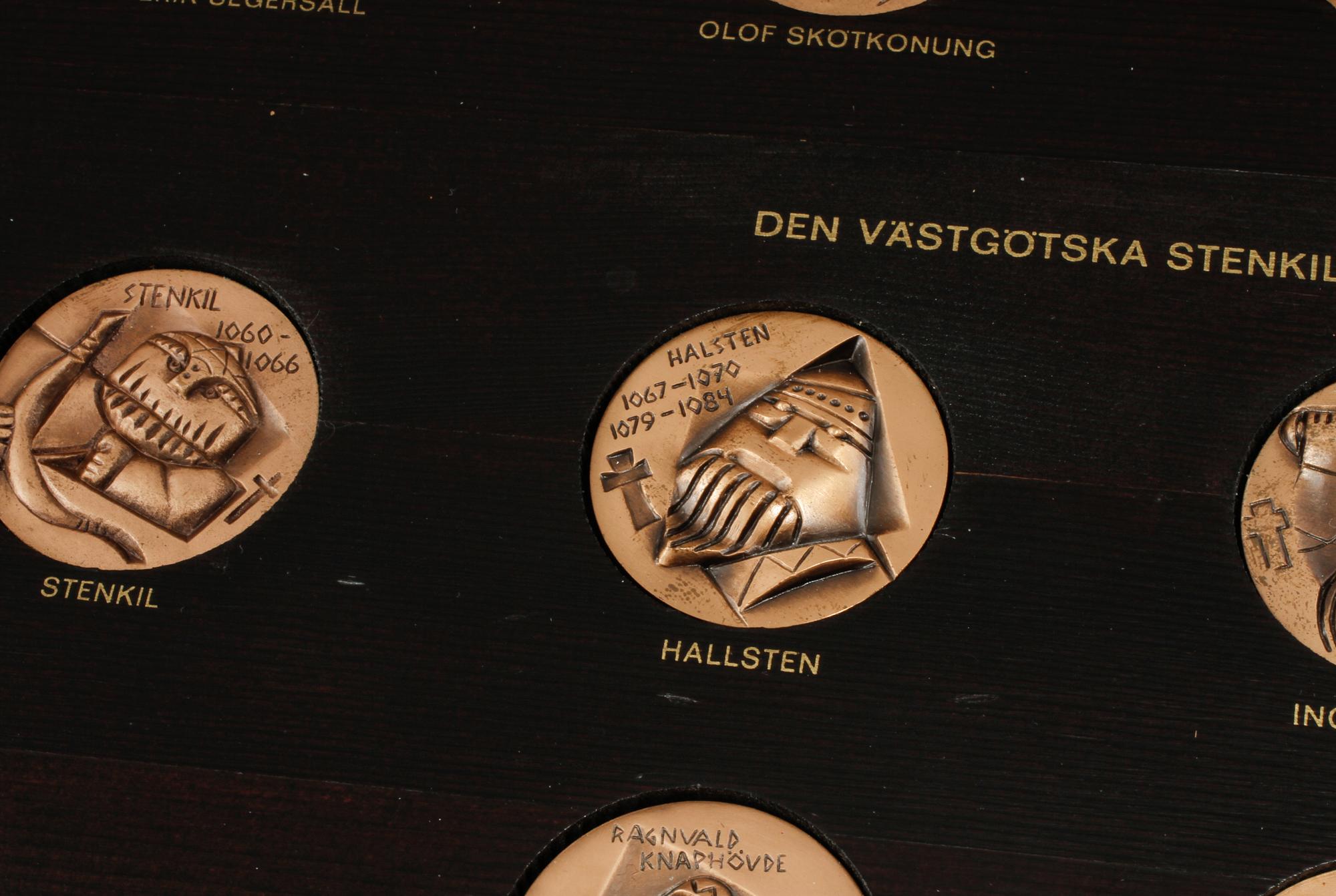 MEDALJSERIE, 60 st, brons, Sveriges och dess regenter, Sporrong, 1900-talets andra hälft.