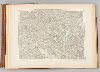 GENERALSTABEN. 2 vol, Generalstabens Karta öfver Sverige. Södra delen 1-2, Karta 1-120. Utan tryckår, sent 1800-tal.
