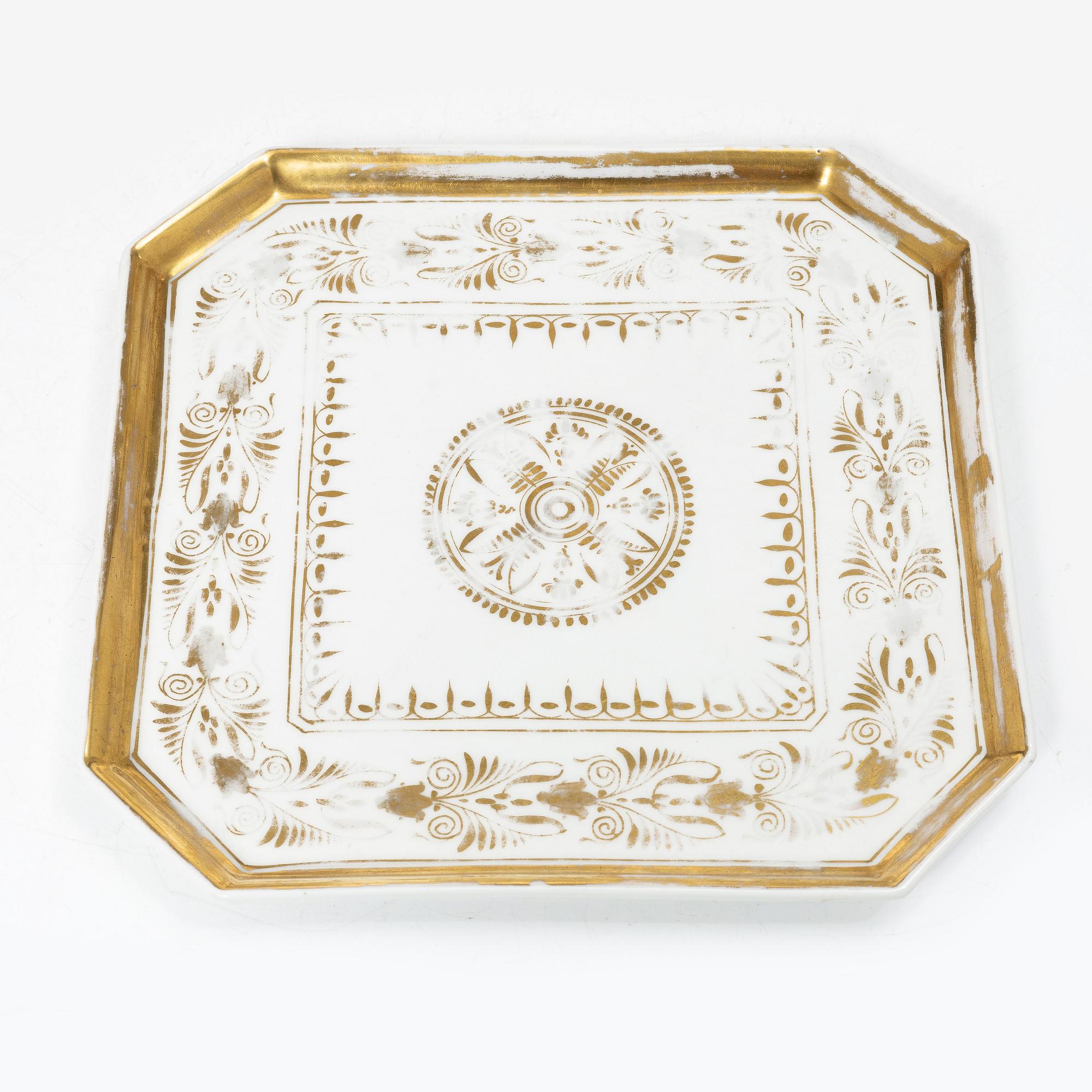 Coffee service, 6 pieces, porcelain, tête à tête, Empire, first half of the 19th century.