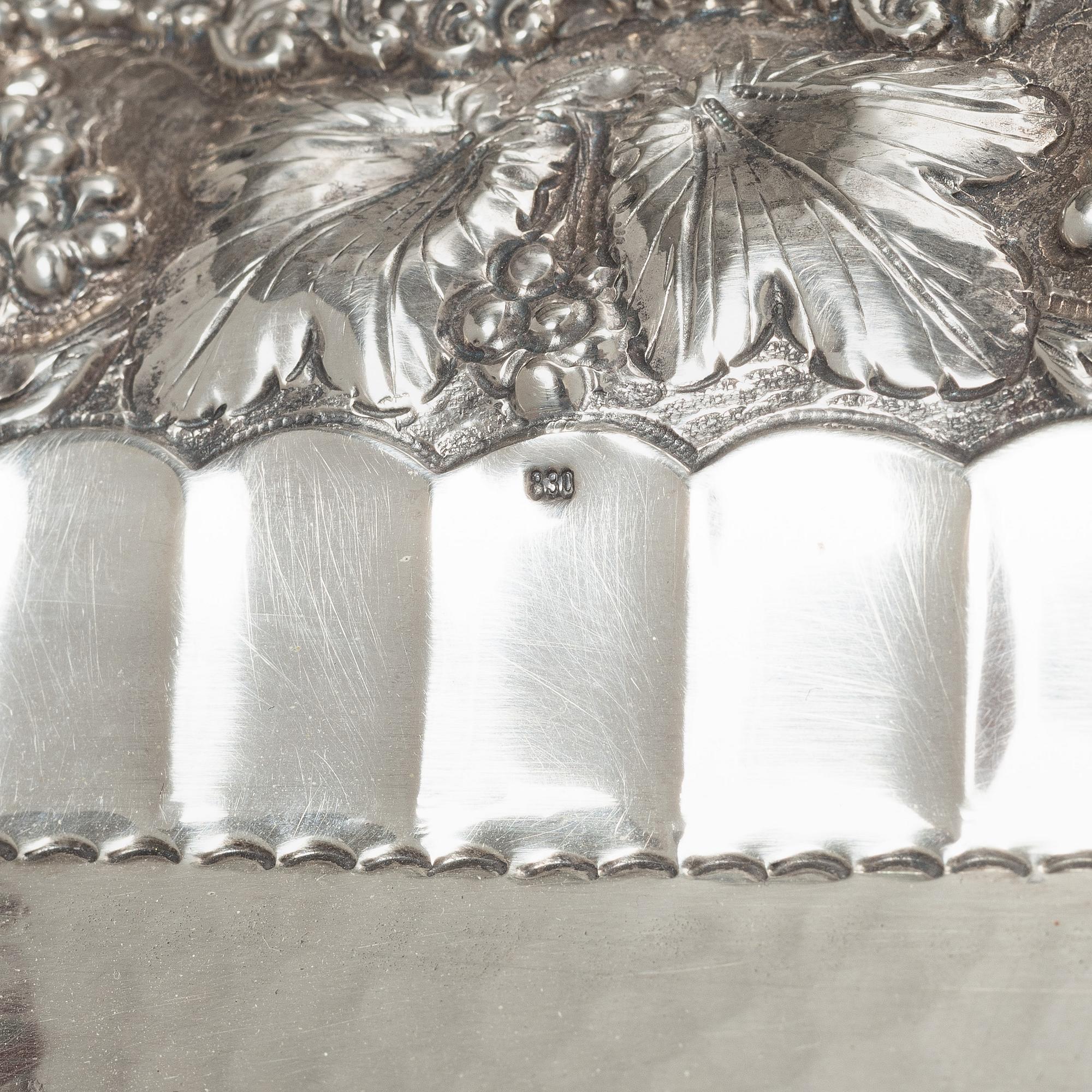 Tray, silver, 20th century.