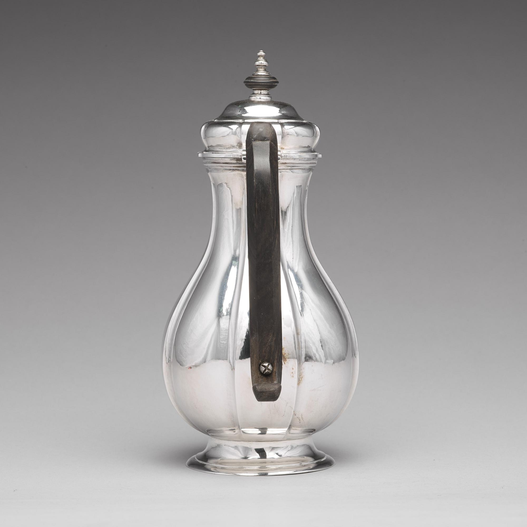 A Baltic 18th century silver coffee-pot, mark of Johann Diedrich Rehwald, Riga (1738-1781(-1793)).