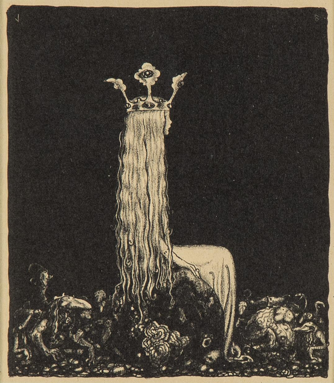 John Bauer, lithograph, from: "Troll" 1915. Signed JB in the print.