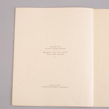 BARNBOK, "Lars och Lisa i Stockholm" med text av Nils Ferlin, färgteckningar av Gösta Bjelkebo, 1937.