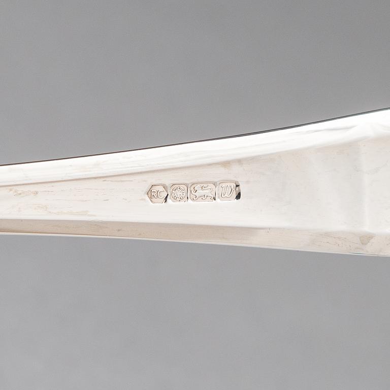 Bestickuppsättning, 84 delar, sterlingsilver, "Grecian Pattern", Carrs, Sheffield 1995. I originalschatull.